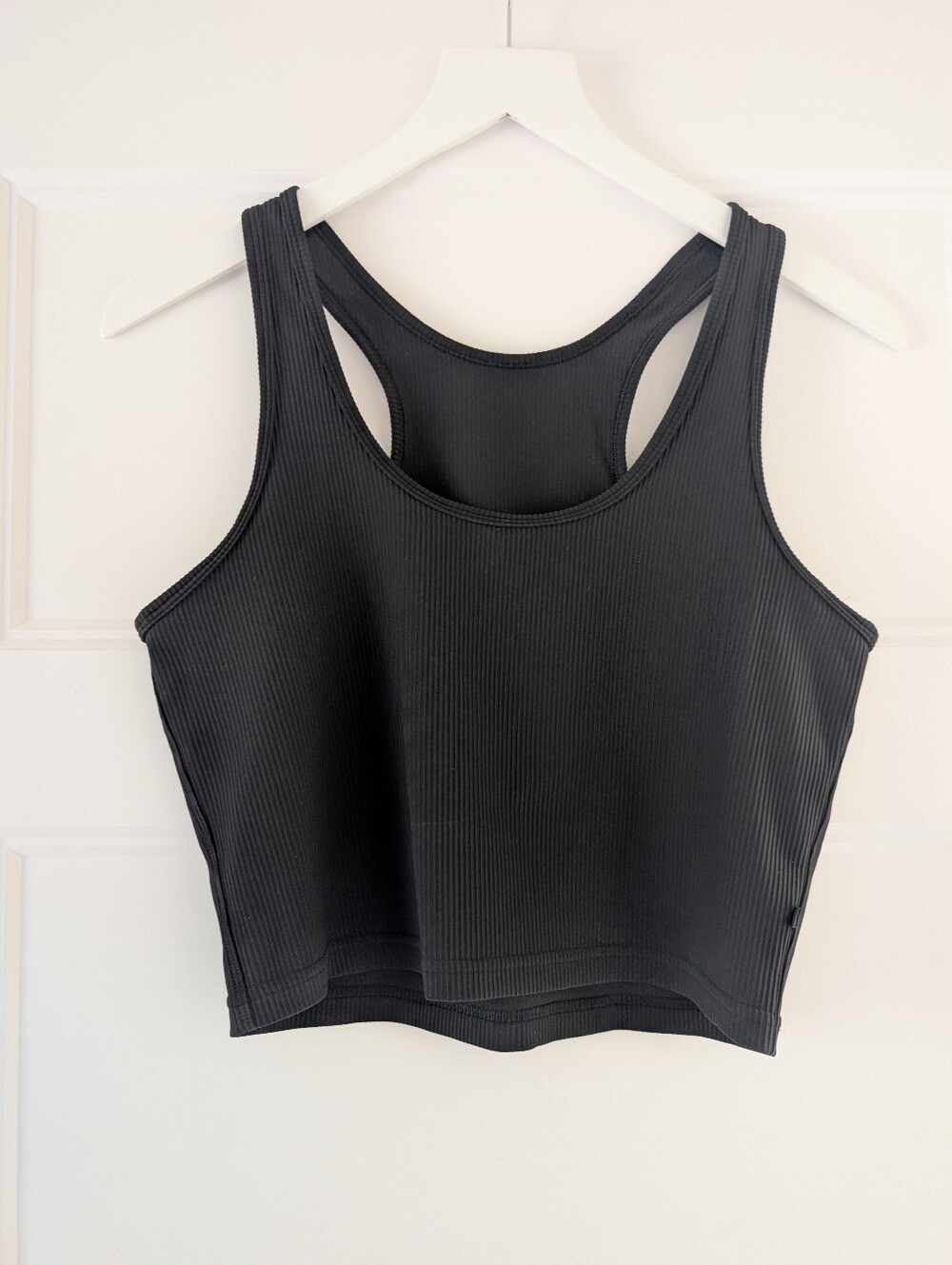 Lululemon Black Ribbed Crop Tank Top